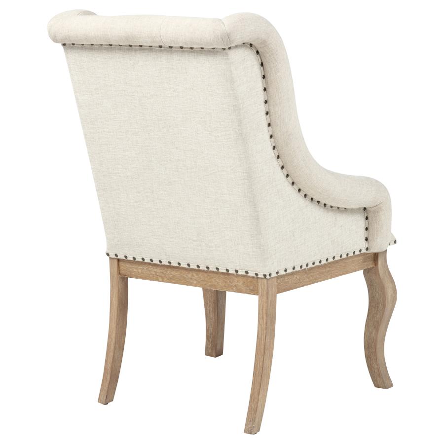 Brockway Upholstered Arm Chair Barley Brown (Set of 2)