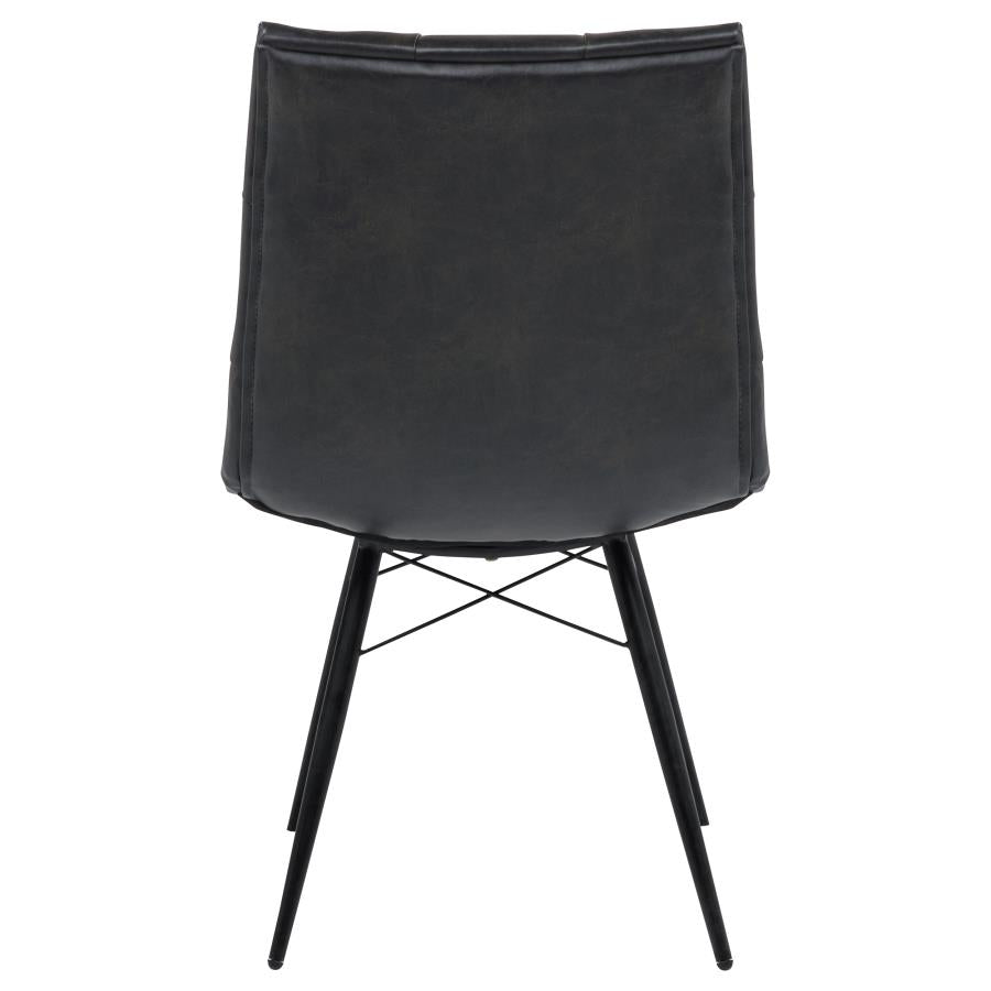 Aiken Faux Leather Upholstered Dining Side Chair Charcoal Grey (Set of 4)