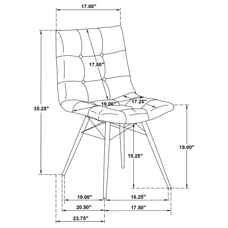 Aiken Faux Leather Upholstered Dining Side Chair Charcoal Grey (Set of 4)