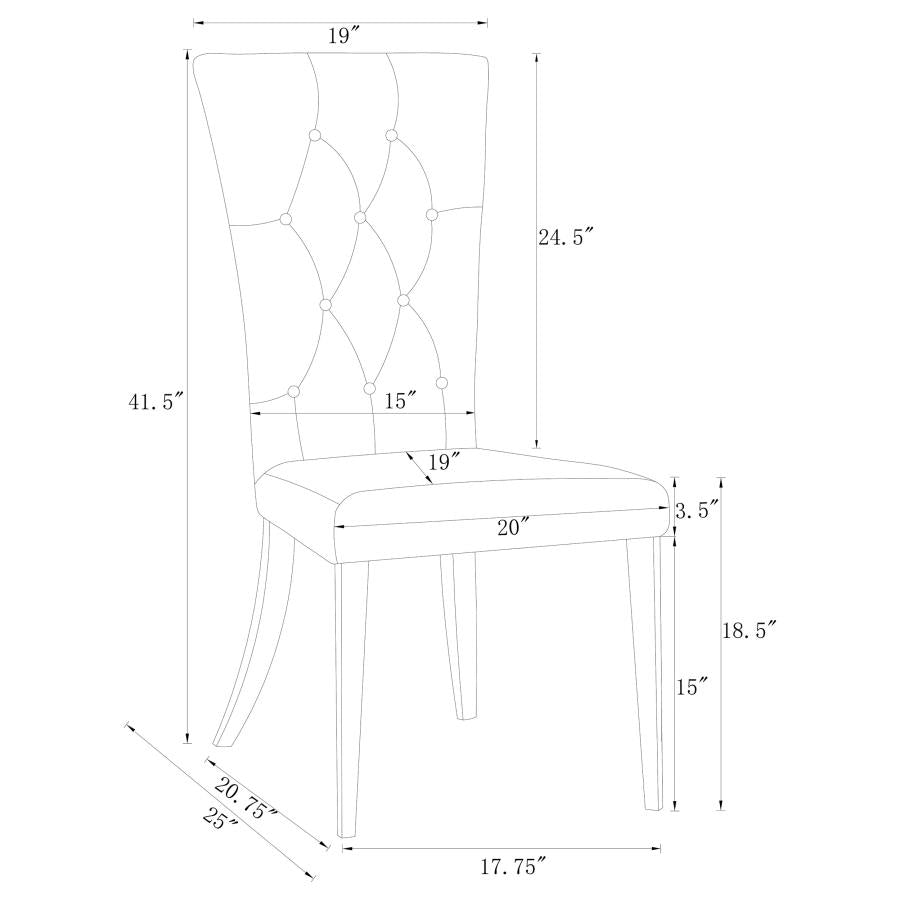 Kerwin Velvet Upholstered Dining Side Chair Grey (Set of 2)