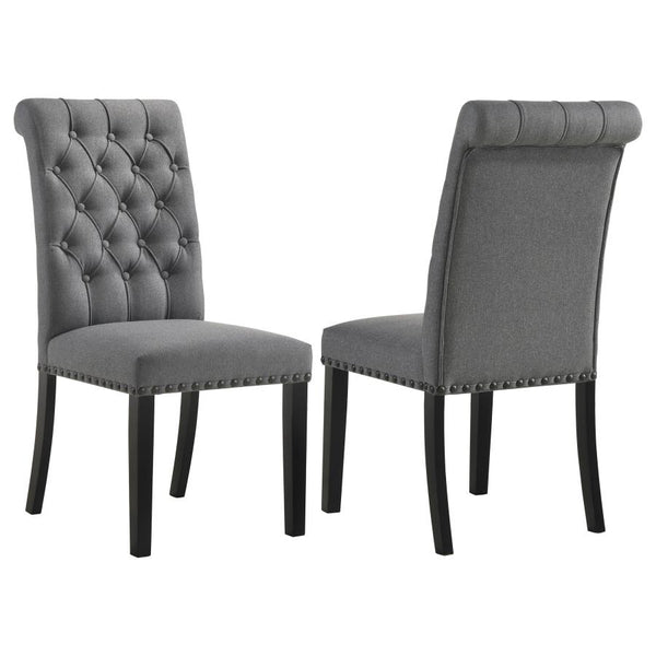 Alana Fabric Upholstered Dining Side Chair Grey (Set of 2)