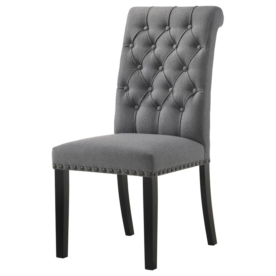 Alana Fabric Upholstered Dining Side Chair Grey (Set of 2)