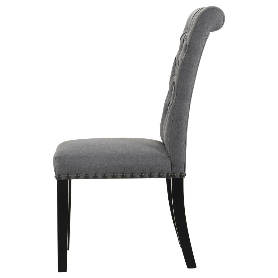 Alana Fabric Upholstered Dining Side Chair Grey (Set of 2)