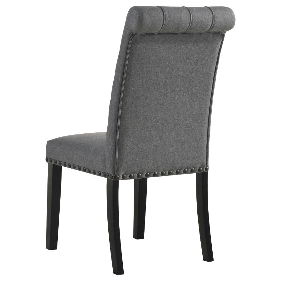Alana Fabric Upholstered Dining Side Chair Grey (Set of 2)