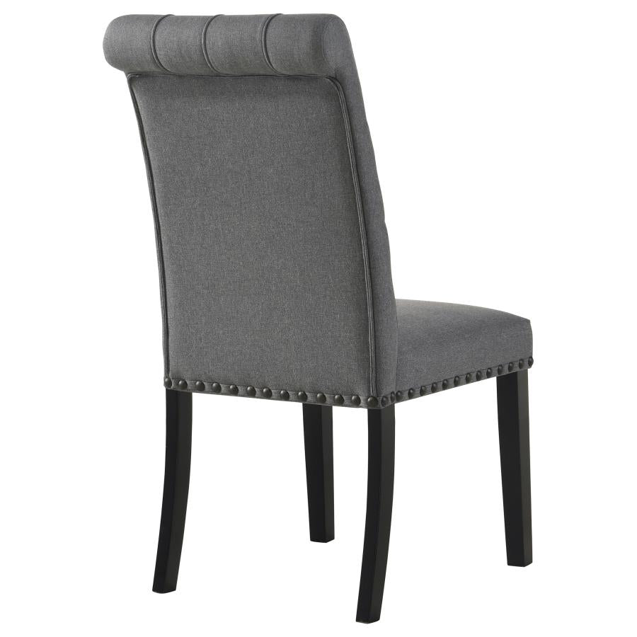 Alana Fabric Upholstered Dining Side Chair Grey (Set of 2)