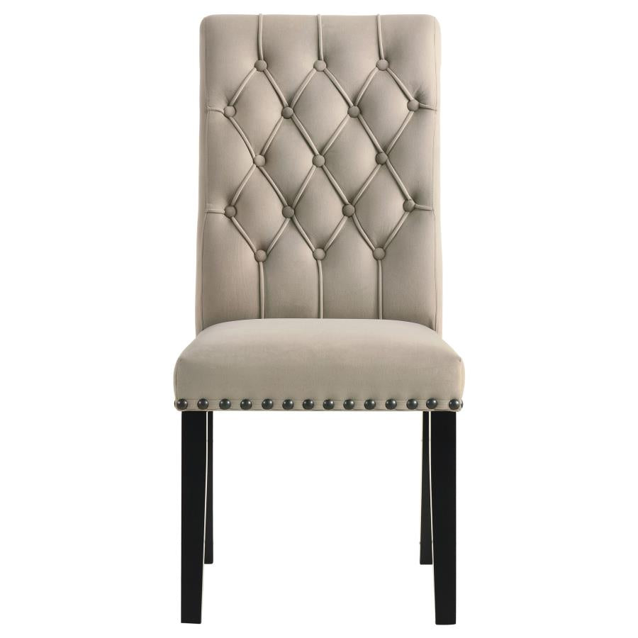 Alana Velvet Upholstered Dining Side Chair Sand (Set of 2)