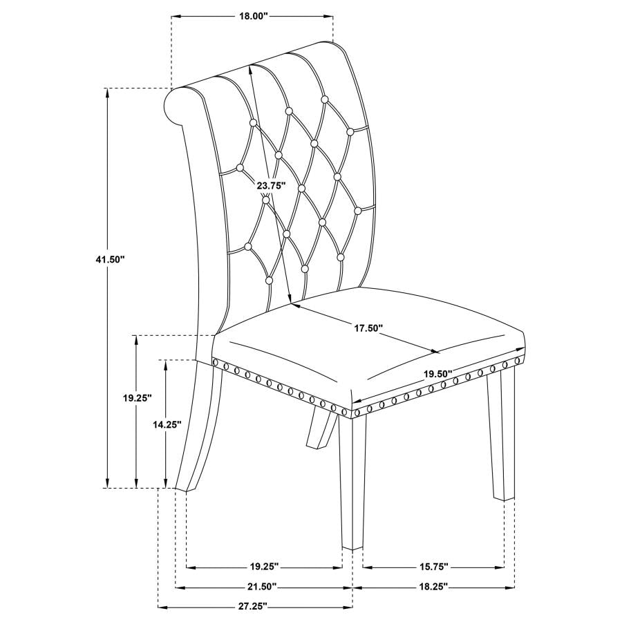 Alana Velvet Upholstered Dining Side Chair Sand (Set of 2)