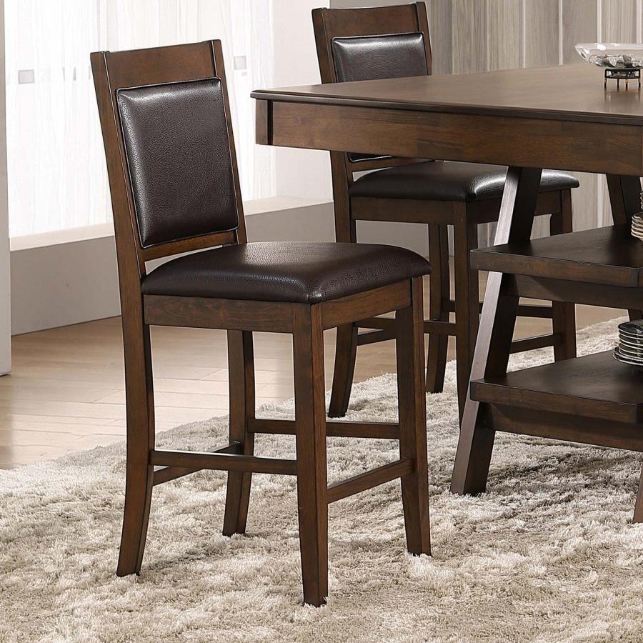 Dewey Upholstered Counter Chair Walnut (Set of 2)