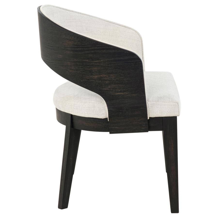Leandro Upholstered Dining Arm Chair Cream (Set of 2)
