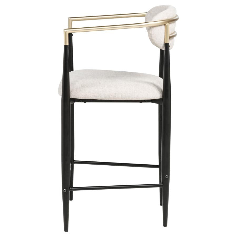 Tina Fabric Upholstered Counter Chair Beige (Set of 2)