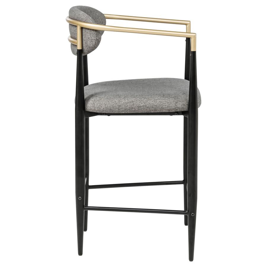 Tina Fabric Upholstered Counter Chair Grey (Set of 2)