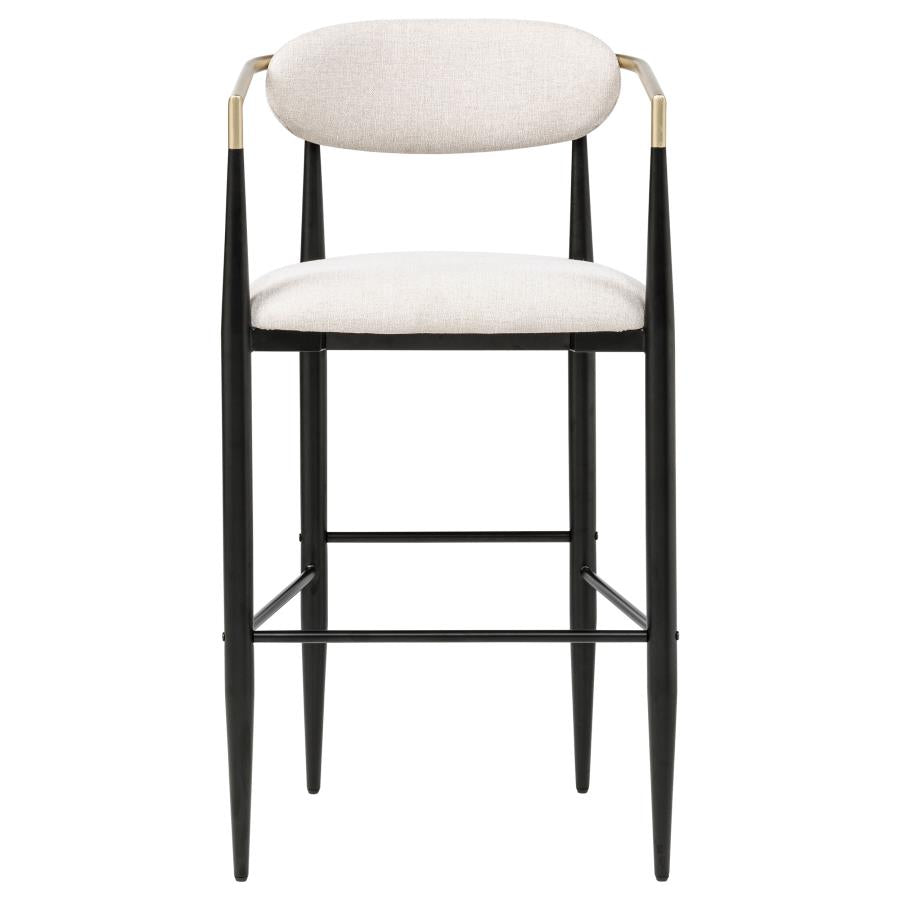 Tina Fabric Upholstered Bar Chair Beige (Set of 2)