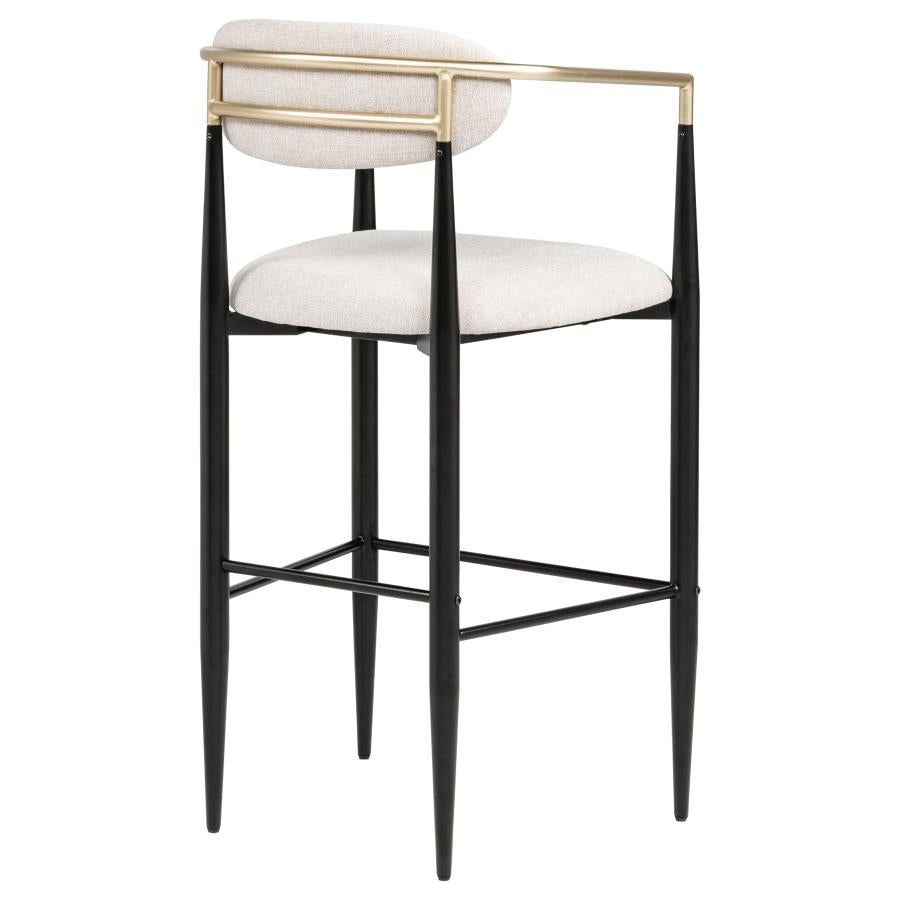 Tina Fabric Upholstered Bar Chair Beige (Set of 2)