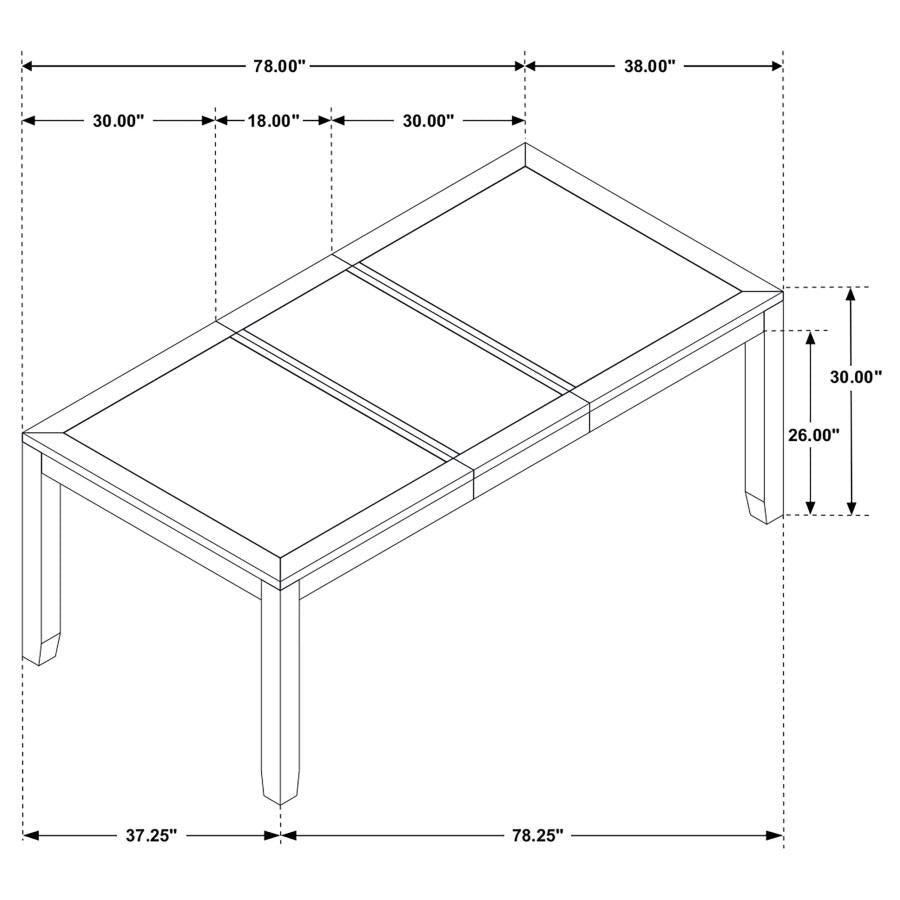 Elodie 7-piece Rectangular Extension Leaf Dining Set Black