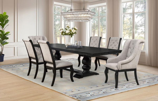 Phelps 7-piece Rectangular Dining Table Set Distressed Noir