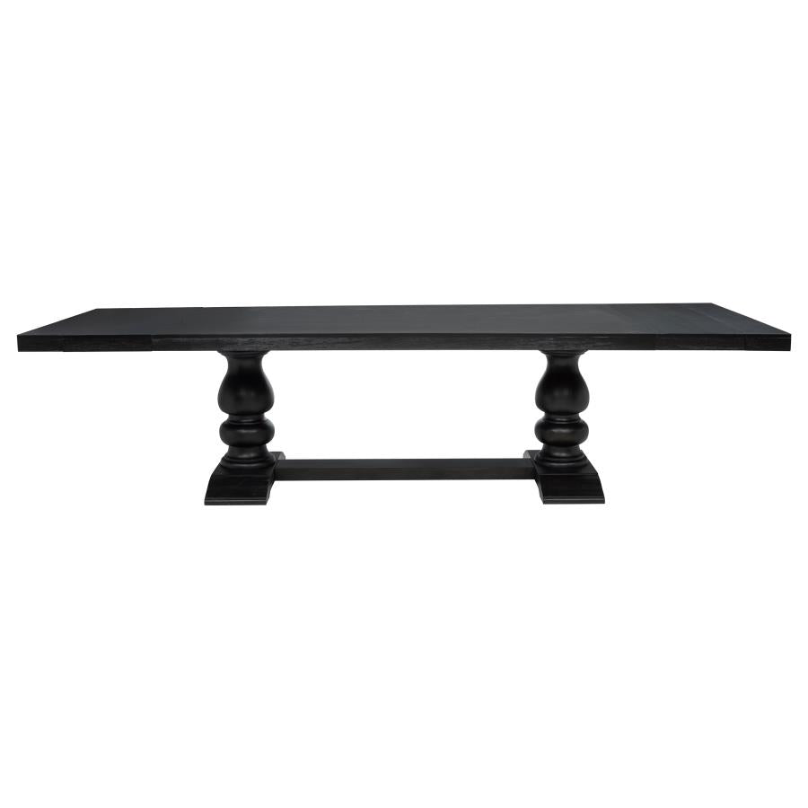 Phelps 9-piece Rectangular Dining Table Set Distressed Noir