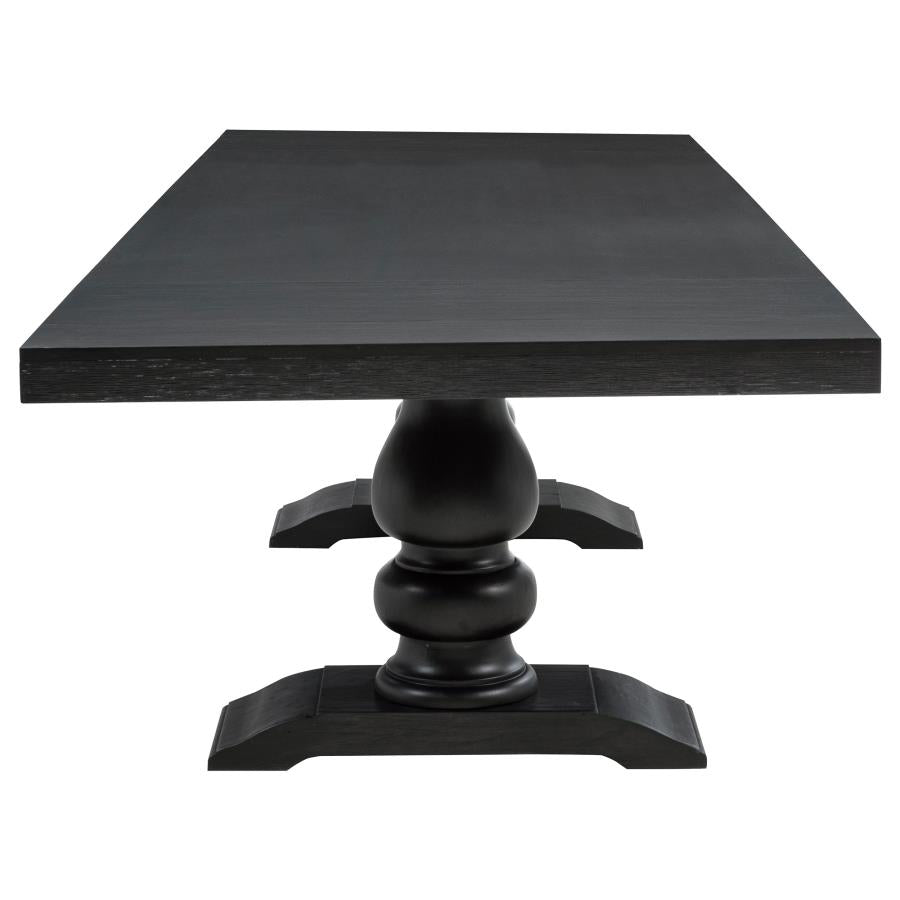 Phelps 9-piece Rectangular Dining Table Set Distressed Noir