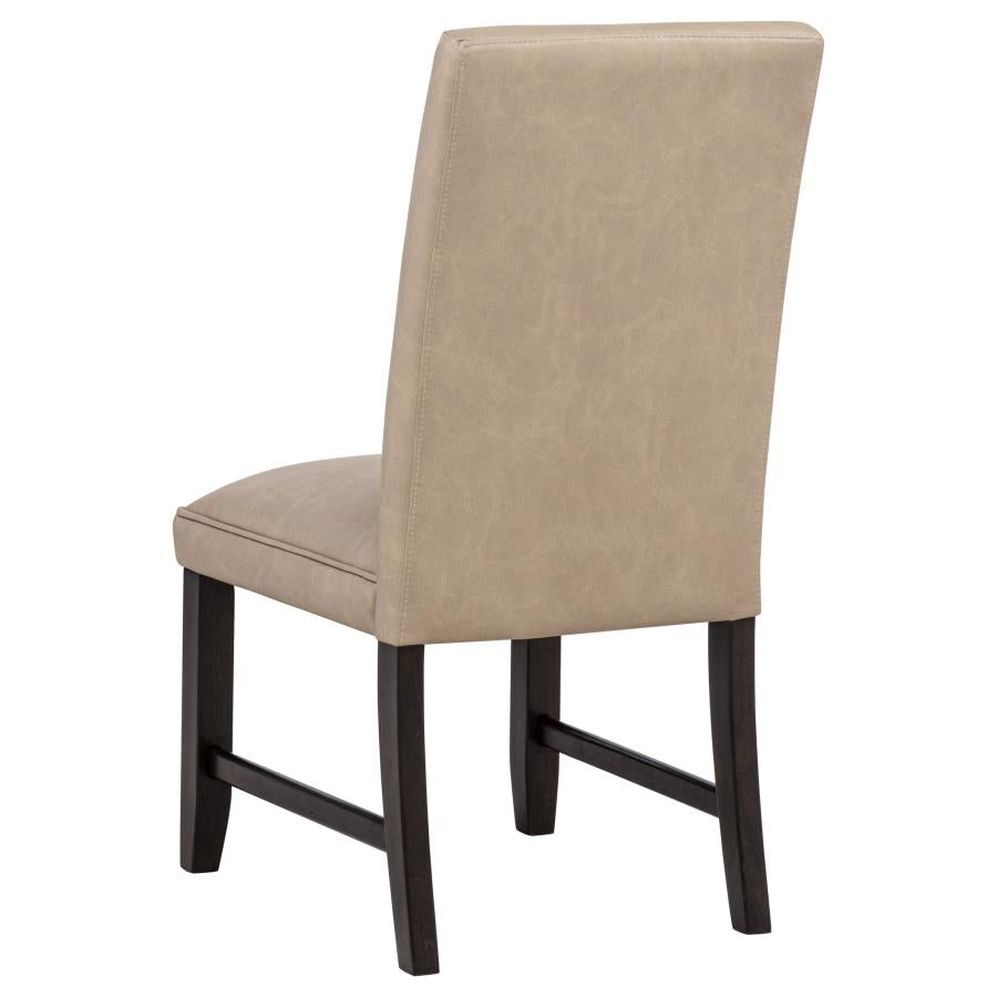 Averill 7-piece White Marble Top Dining Set Tan and Coffee Bean