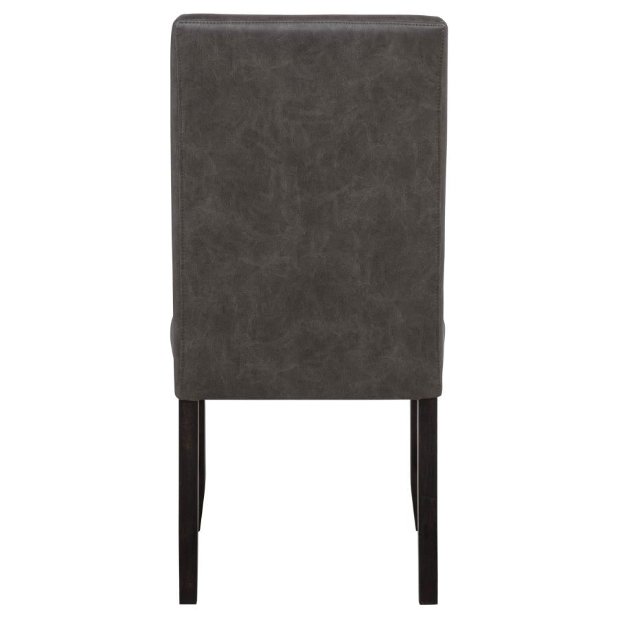 Averill Faux Leatherette Upholstered Dining Side Chair Dark Grey (Set of 2)