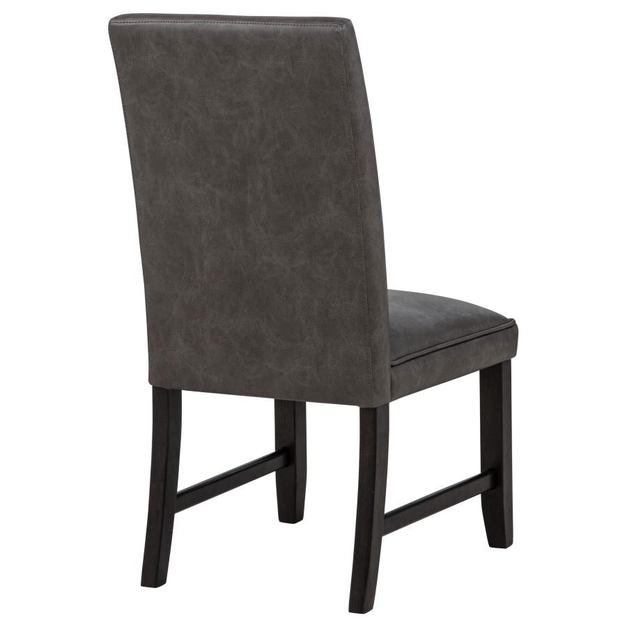 Averill Faux Leatherette Upholstered Dining Side Chair Dark Grey (Set of 2)