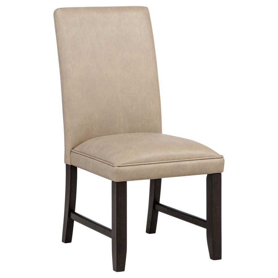 Averill Faux Leatherette Upholstered Dining Side Chair Tan (Set of 2)
