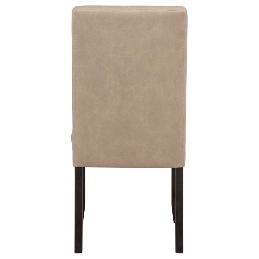 Averill Faux Leatherette Upholstered Dining Side Chair Tan (Set of 2)