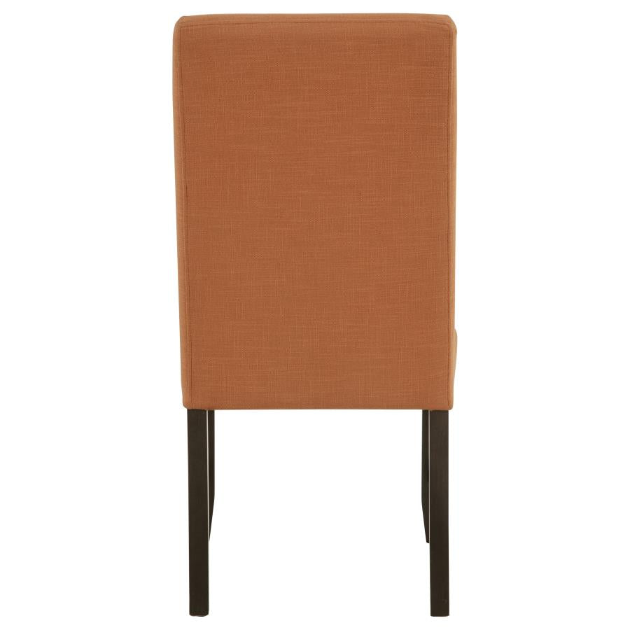 Berning Fabric Upholstered Parson Side Chair Salmon Orange (Set of 2)