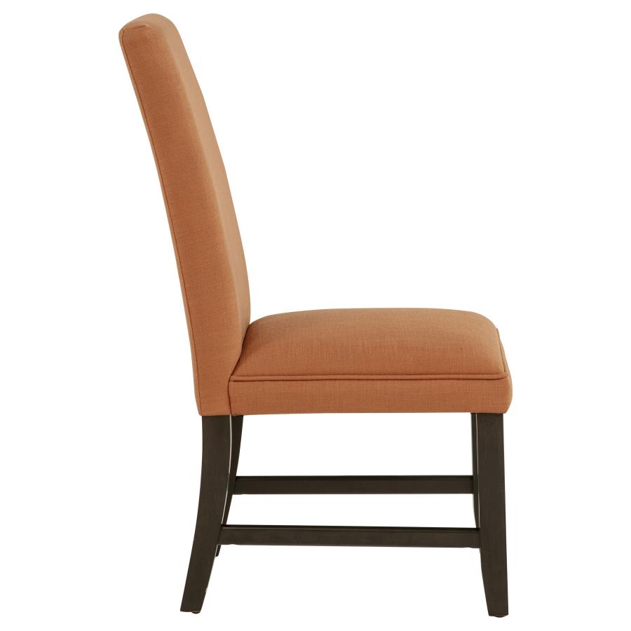 Berning Fabric Upholstered Parson Side Chair Salmon Orange (Set of 2)
