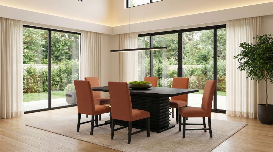 Berning Fabric Upholstered Parson Side Chair Salmon Orange (Set of 2)