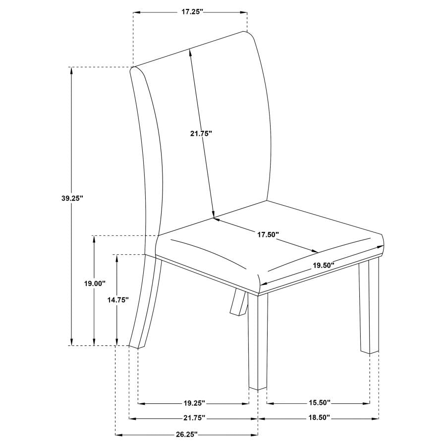 Herran Upholstered Dining Side Chair Beige (Set of 2)