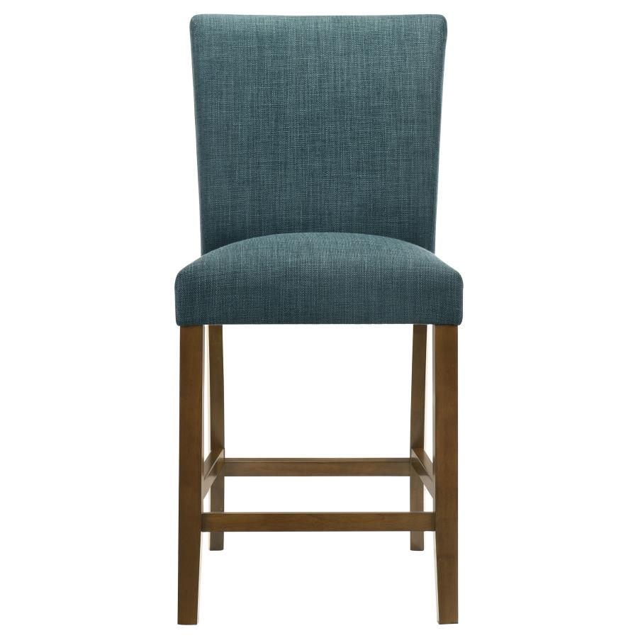 Paxton 5-piece Round Glass Top Counter Height Dining Set Teal Blue