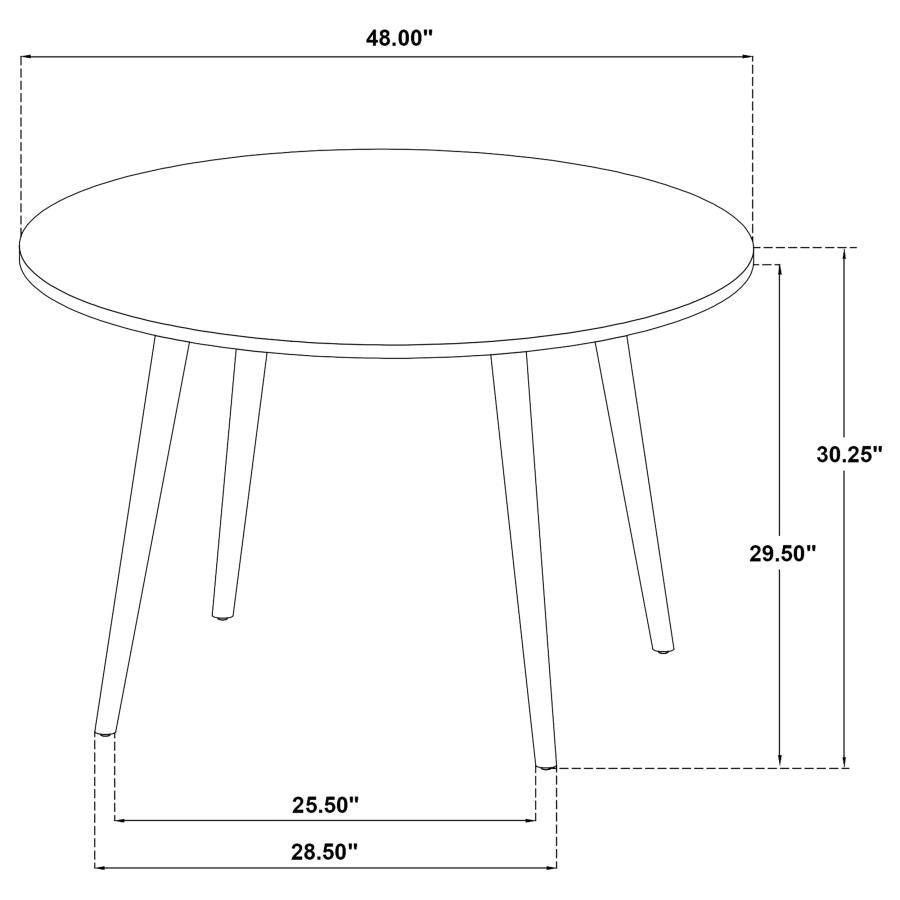 Andrews 5-piece Round Dining Table Set Light Ash and White