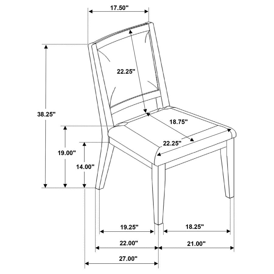 Trofello Upholstered-Back Dining Side Chair White Washed (Set of 2)