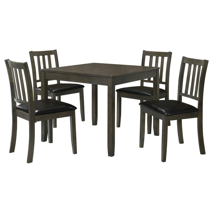 Parkwood 5-piece Square Dining Table Set Dark Ash Brown