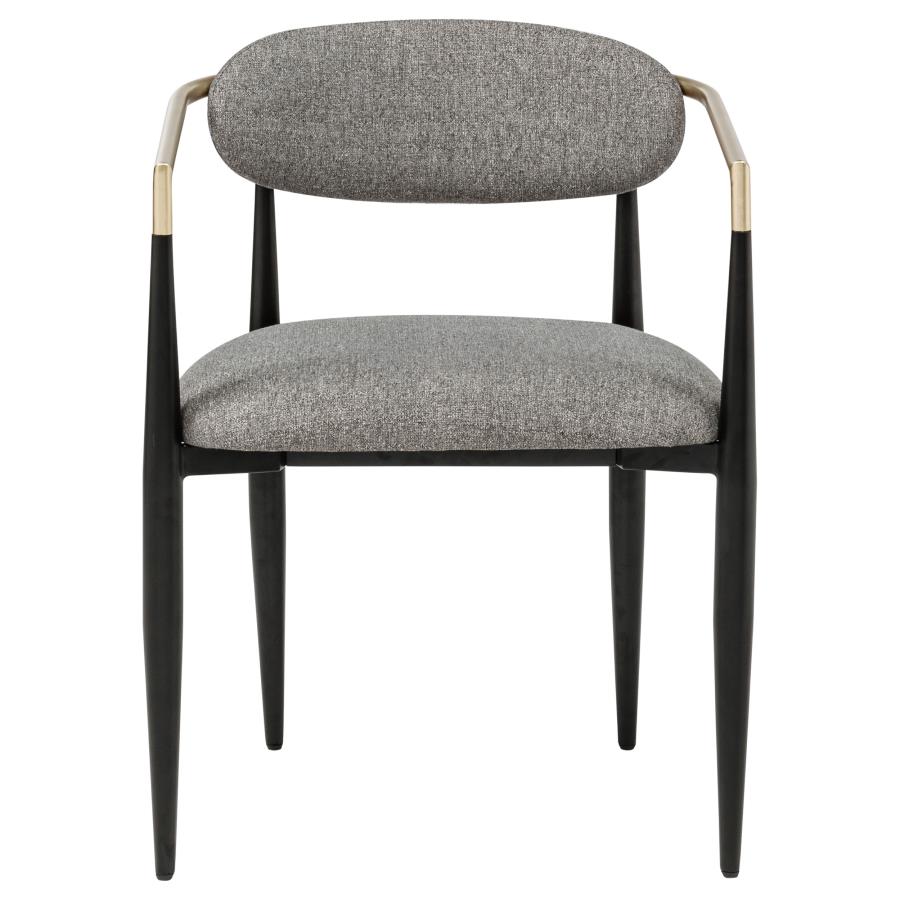 Bradbury Fabric Upholstered Dining Arm Chair Grey (Set of 2)