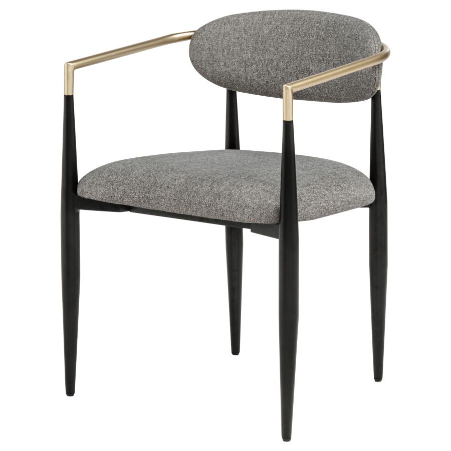 Bradbury Fabric Upholstered Dining Arm Chair Grey (Set of 2)