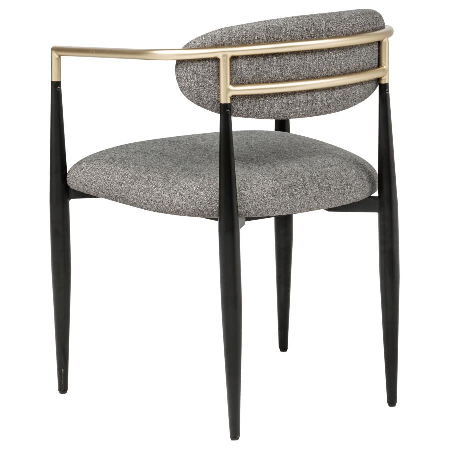 Bradbury Fabric Upholstered Dining Arm Chair Grey (Set of 2)