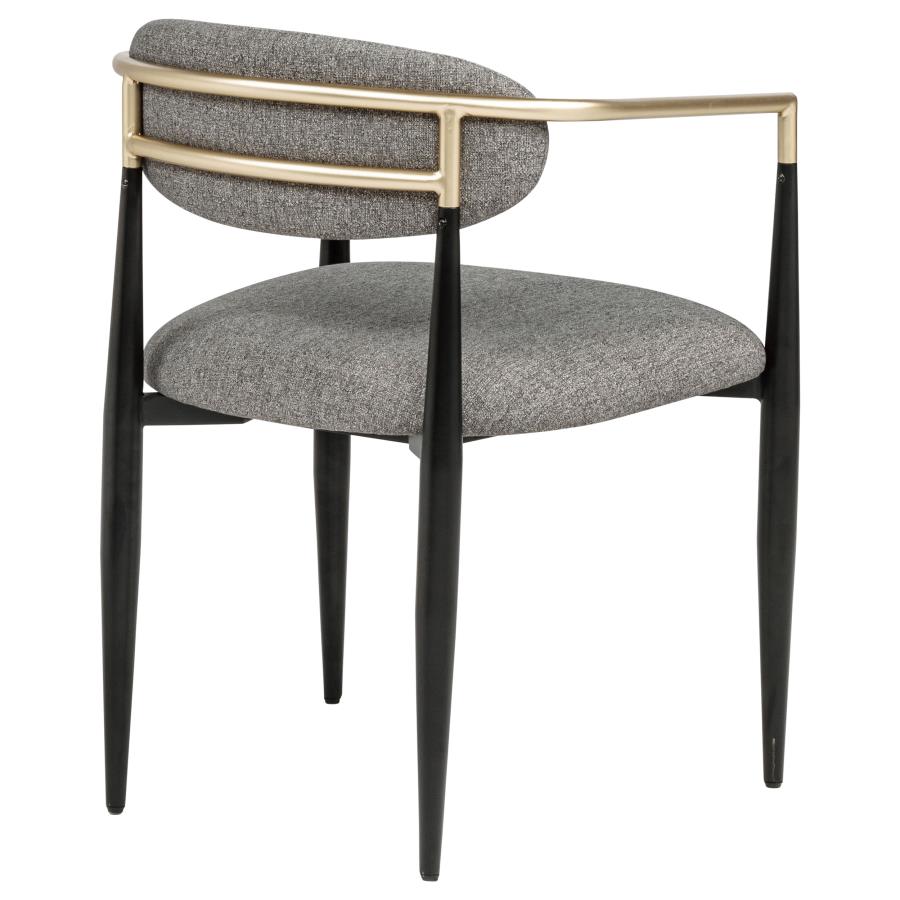 Bradbury Fabric Upholstered Dining Arm Chair Grey (Set of 2)