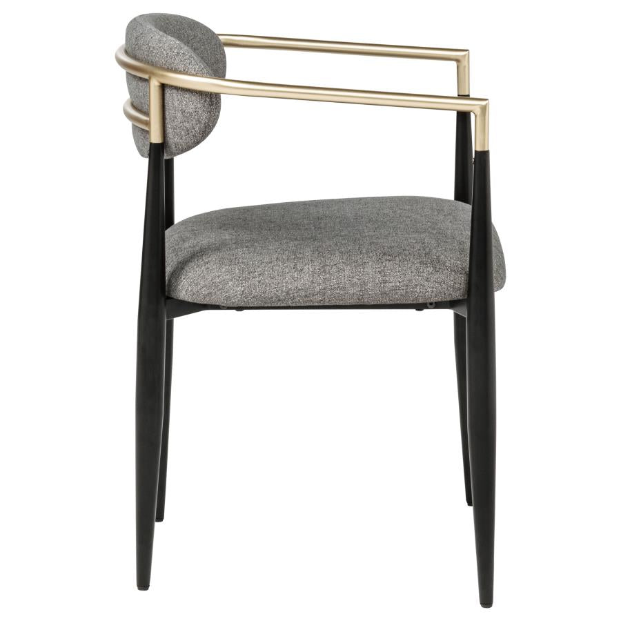 Bradbury Fabric Upholstered Dining Arm Chair Grey (Set of 2)