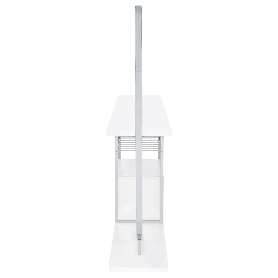 Risley 2-door Circular LED Wine Cabinet White High Gloss