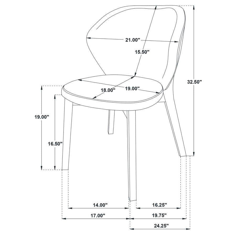 Randolph Dining Side Chair Butterscotch and Brown (Set of 2)