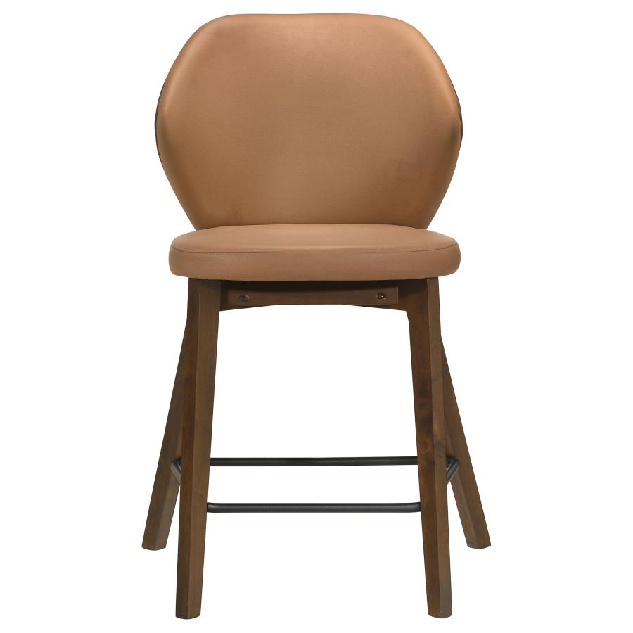 Randolph Upholstered Counter Height Chair Butterscotch and Brown (Set of 2)