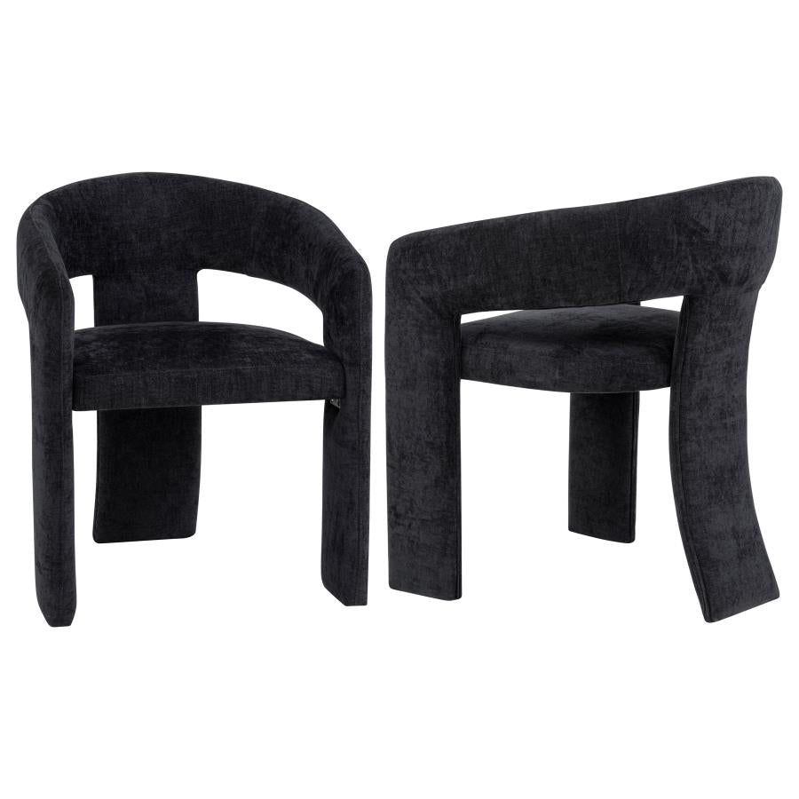 Carlow Upholstered Dining Arm Chair Black (Set of 2)