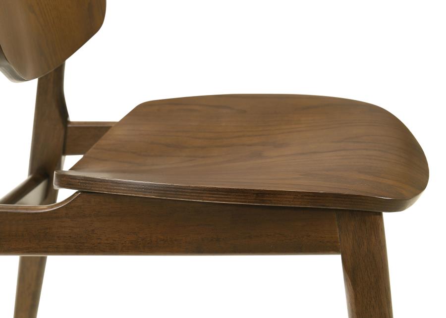 Benford Dining Side Chair Wood Seat Dark Brown (Set of 2)