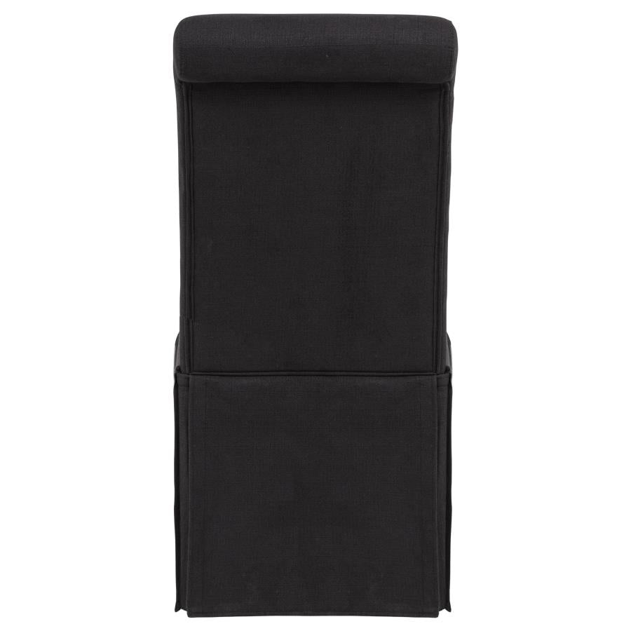 Shawna Upholstered Skirted Side Chair Black (Set of 2)