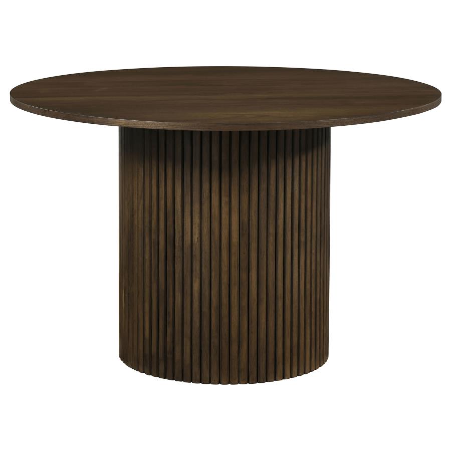 Hamlyn 5-piece Round Wood Dining Set Cream and Walnut