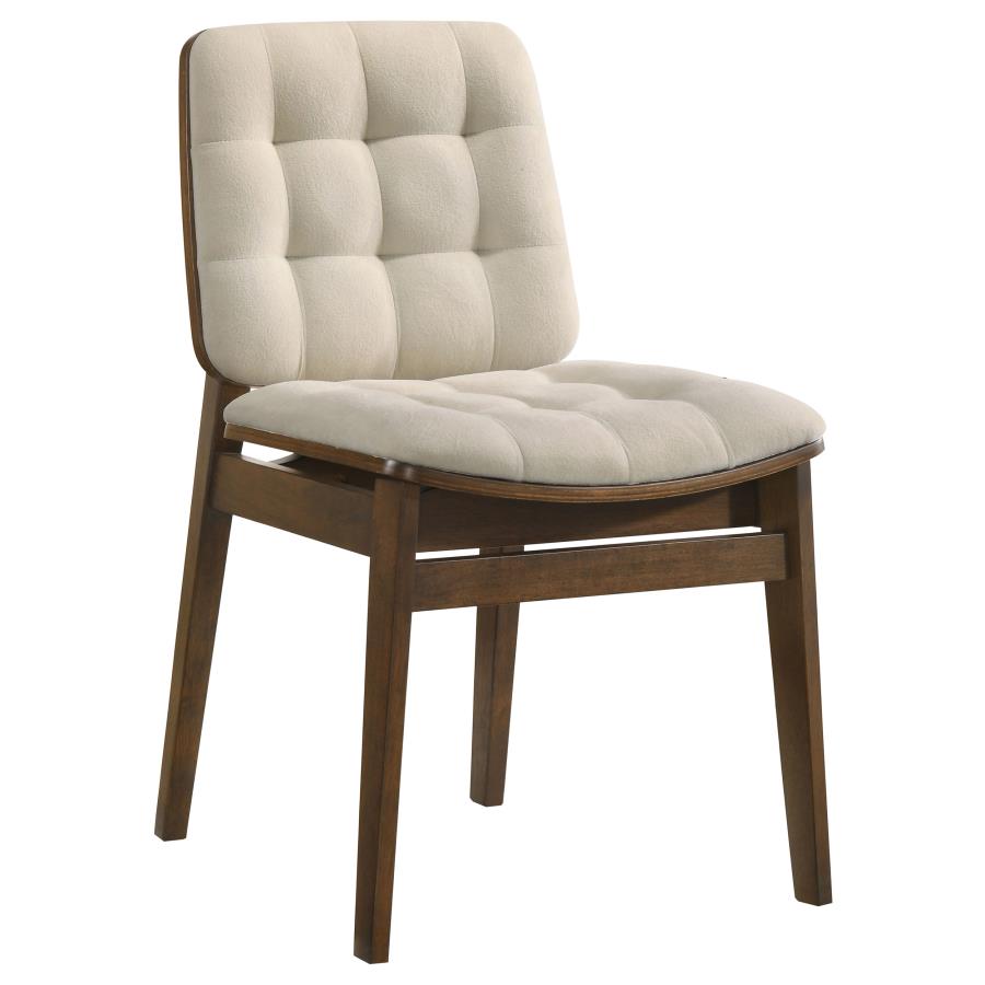 Hamlyn 5-piece Round Wood Dining Set Cream and Walnut