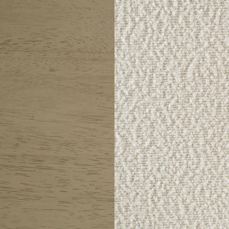 Kehoe Upholstered Dining Side Chair Cream and Natural Oak (Set of 2)