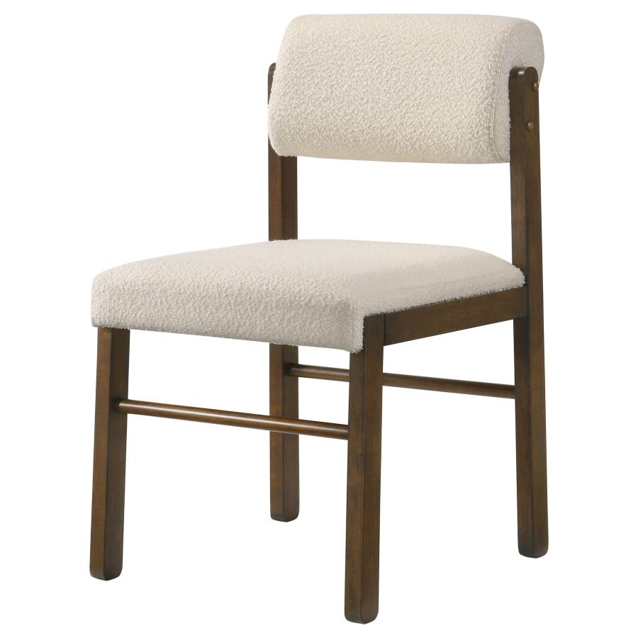 Kehoe Upholstered Dining Side Chair Cream and Walnut (Set of 2)