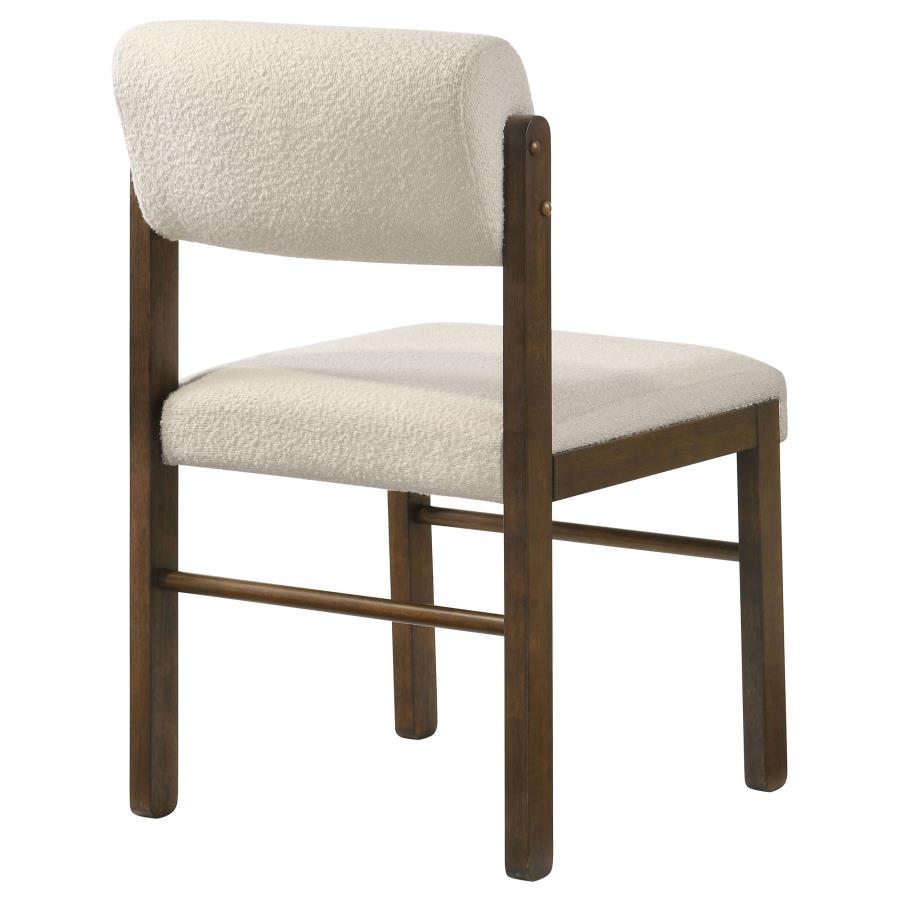 Kehoe Upholstered Dining Side Chair Cream and Walnut (Set of 2)